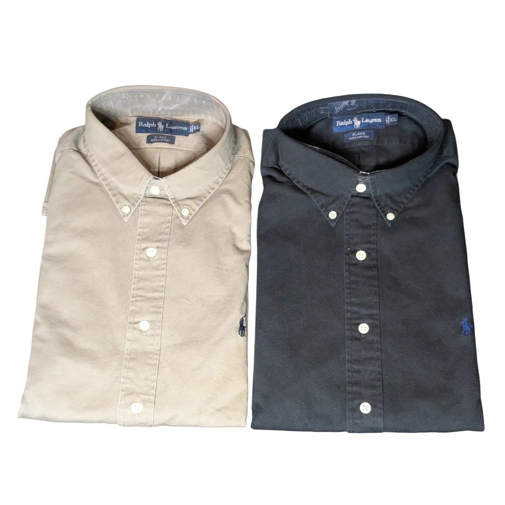 VTG Y2K Polo Ralph Lauren Blake Brushed Cotton Button Down Shirt Lot 2 Sz XL NWT